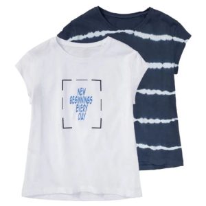 تیشرت آستین کوتاه دخترانه پیپرتس کد Z-FD33 مجموعه 2 عددی