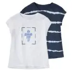 تیشرت آستین کوتاه دخترانه پیپرتس کد Z-FD33 مجموعه 2 عددی