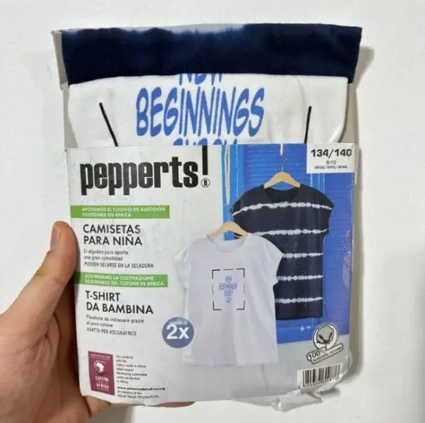 تیشرت آستین کوتاه دخترانه پیپرتس کد Z-FD33 مجموعه 2 عددی - Image 3